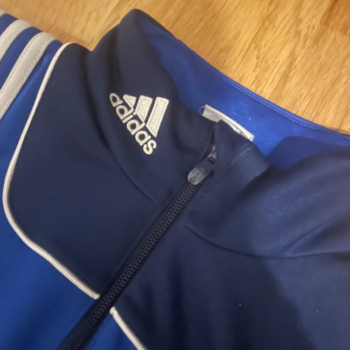 Blå Adidas half zip träningströja - 3