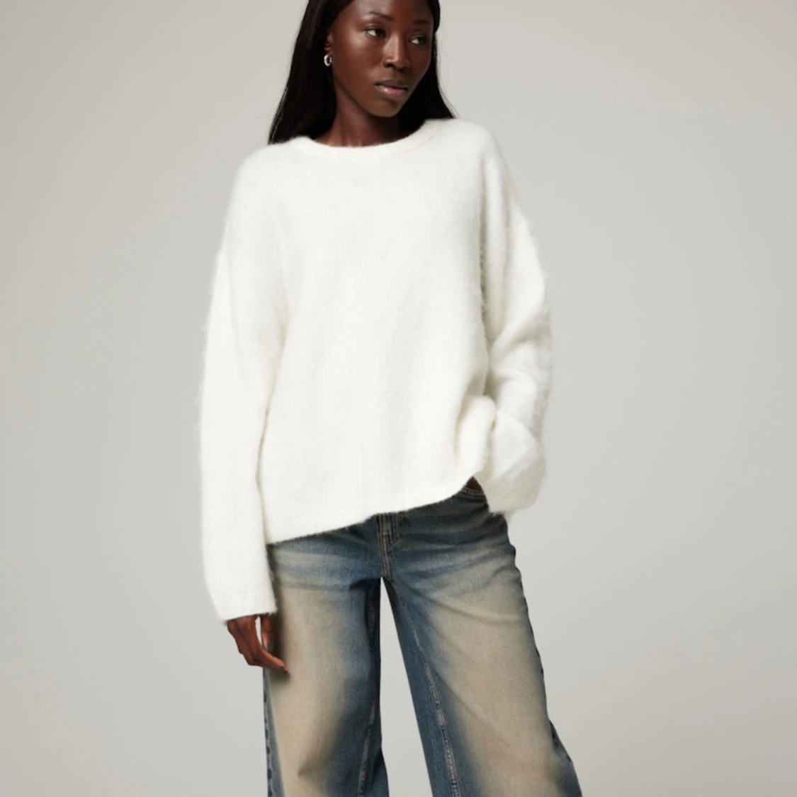 Vit stickad tröja - 1