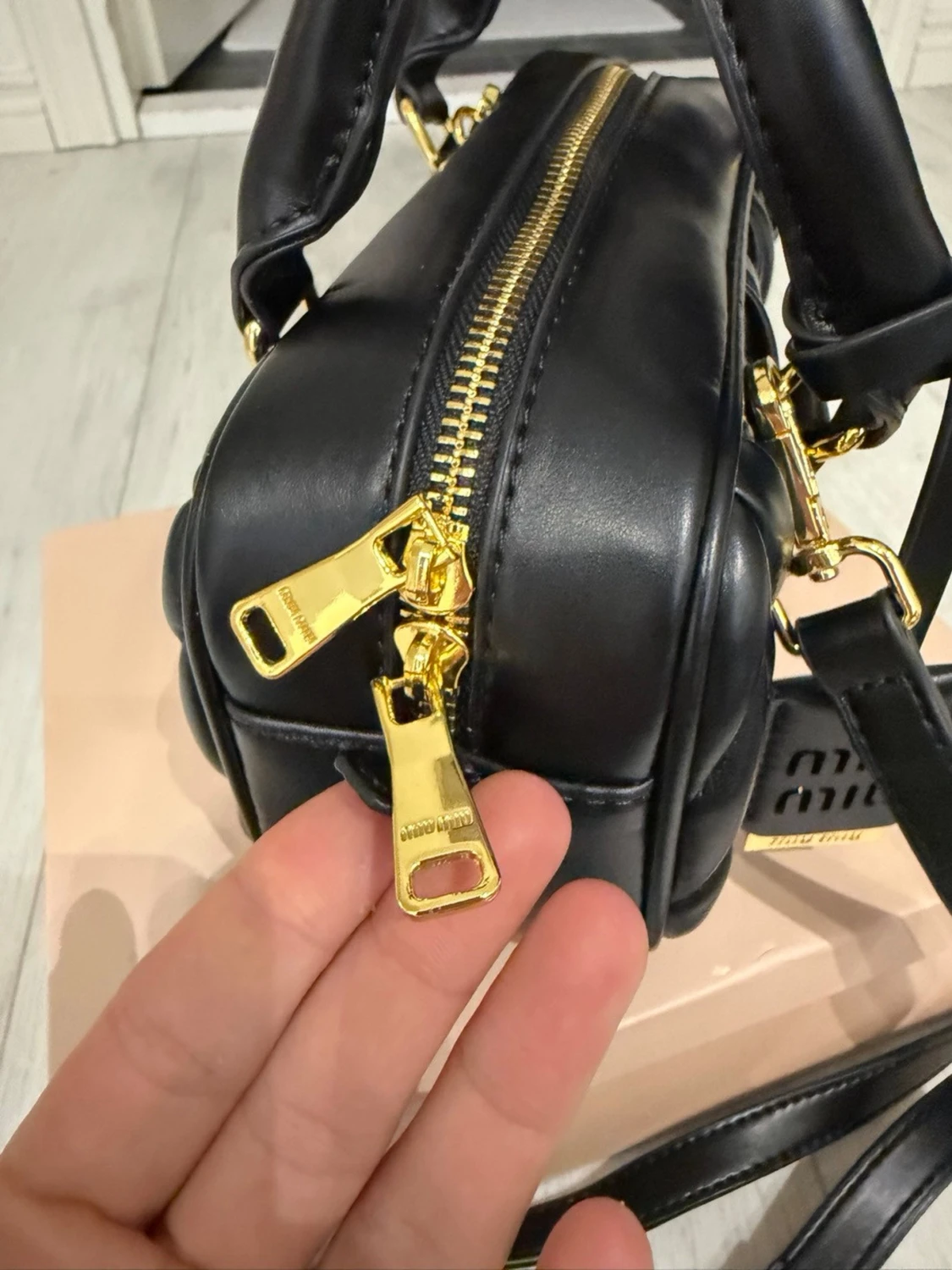 Miu Miu black leather purse/bag - 1