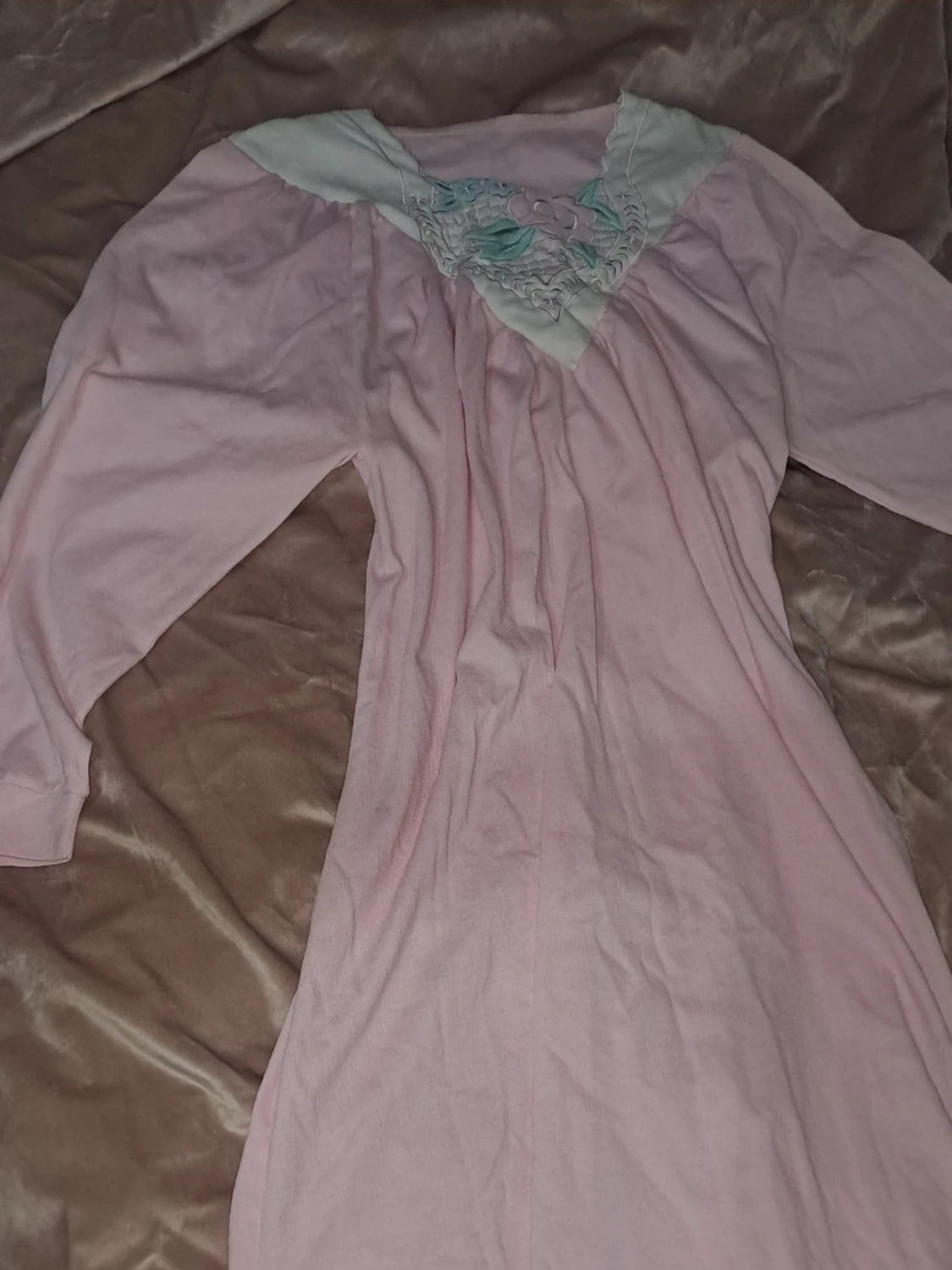 Ljusrosa långklänning med spets - 2