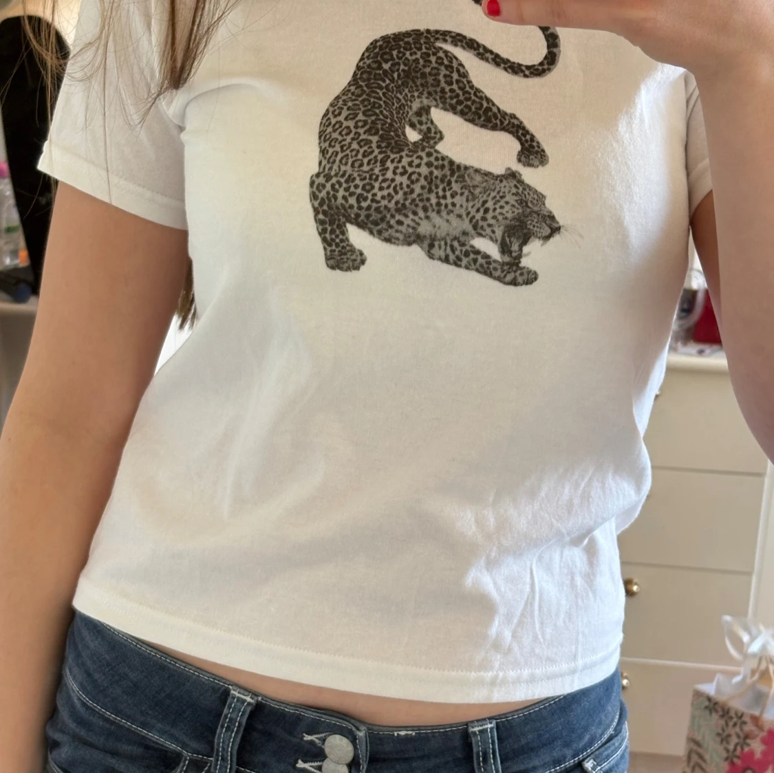 Vit T-shirt med tryck