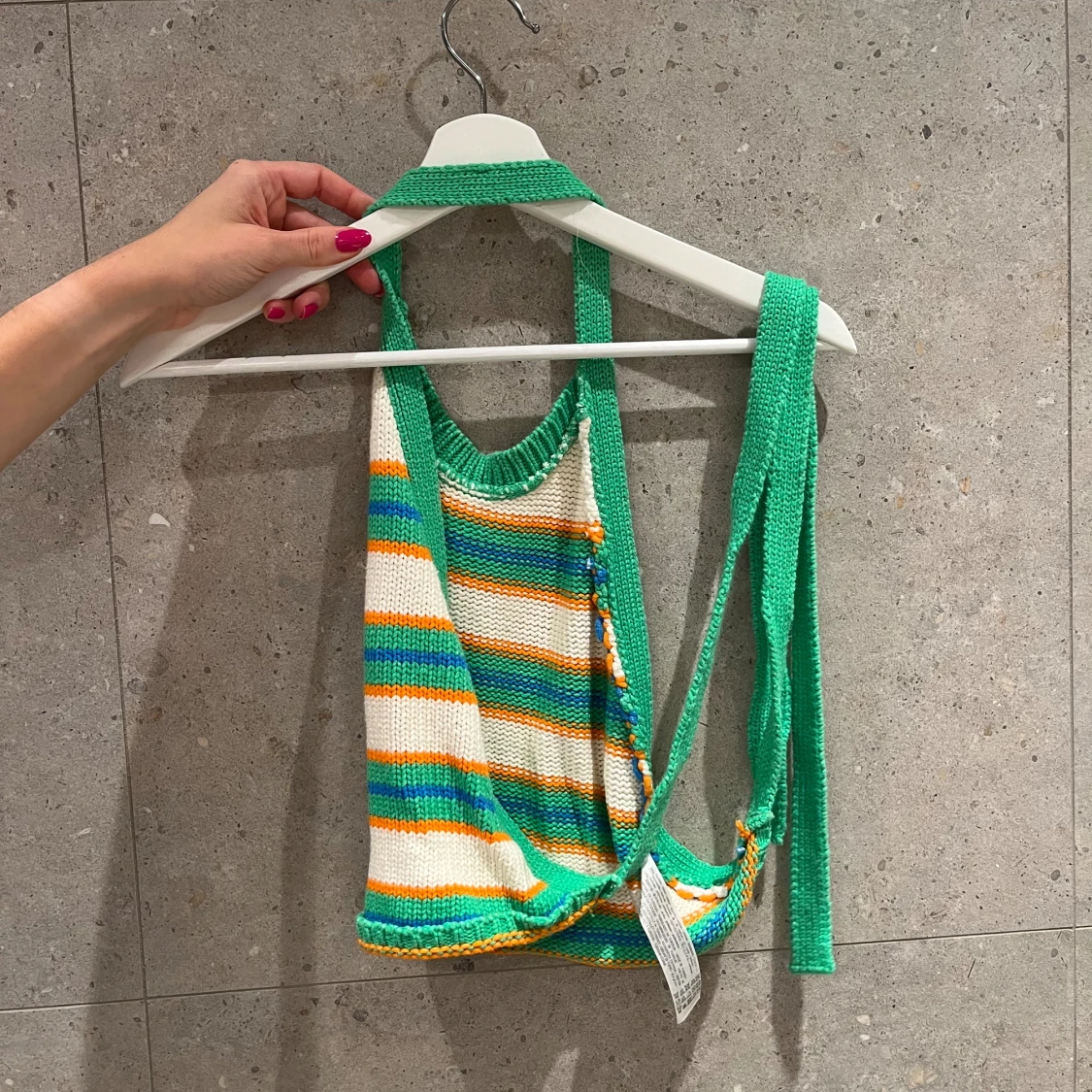 Randig stickad linnetopp från Zara - 1