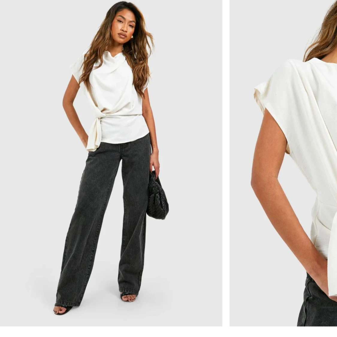 Vit omlottopp med knyt från Boohoo - 1