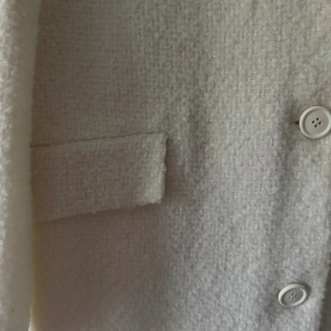 Ny, vit ullkappa från Zara i ullmix - 1