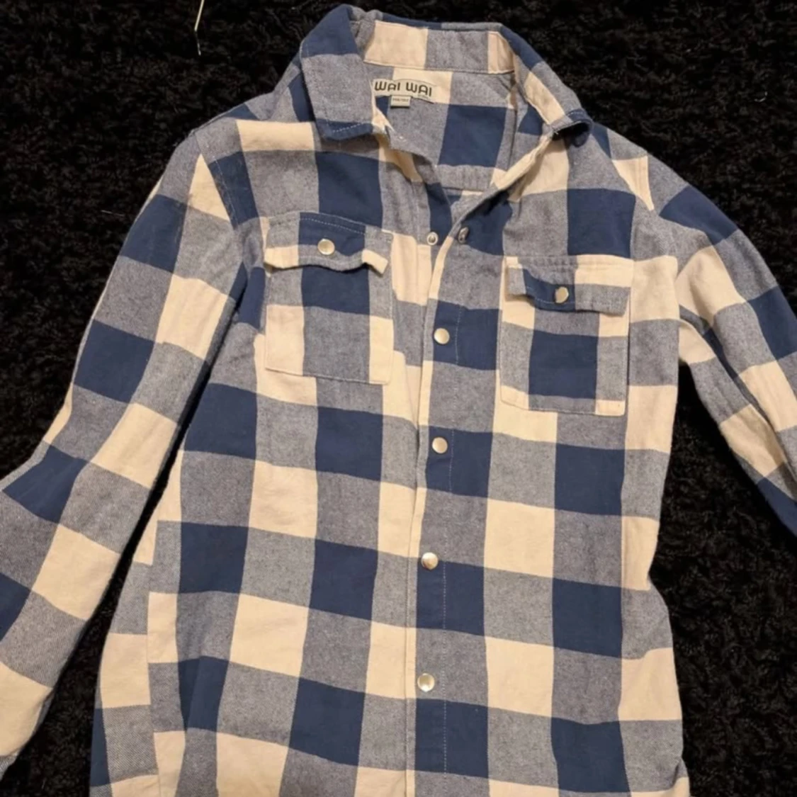 Blåvit rutig skjorta från Wai Wai stl 146