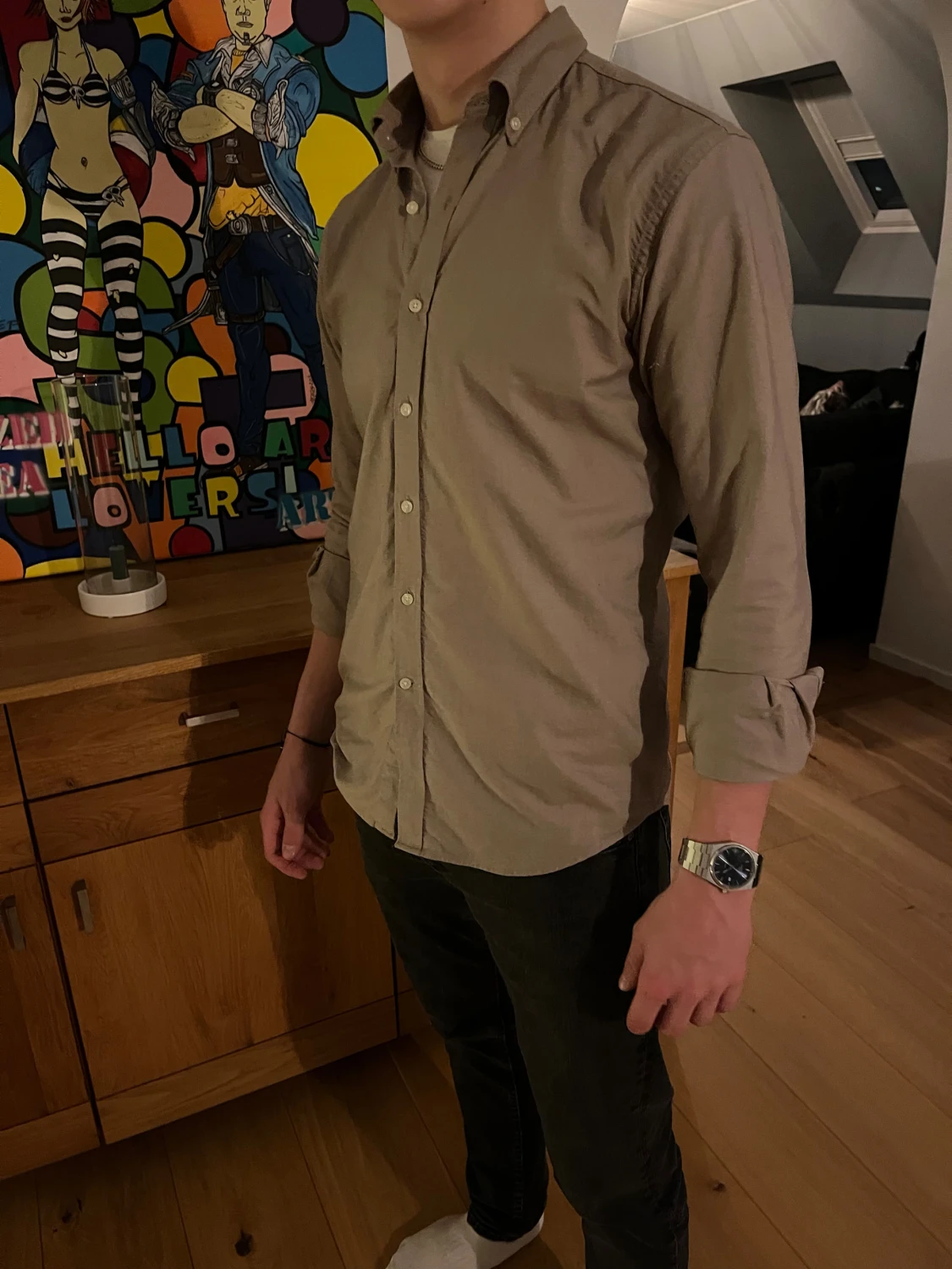 Beige John Henric skjorta  - 2