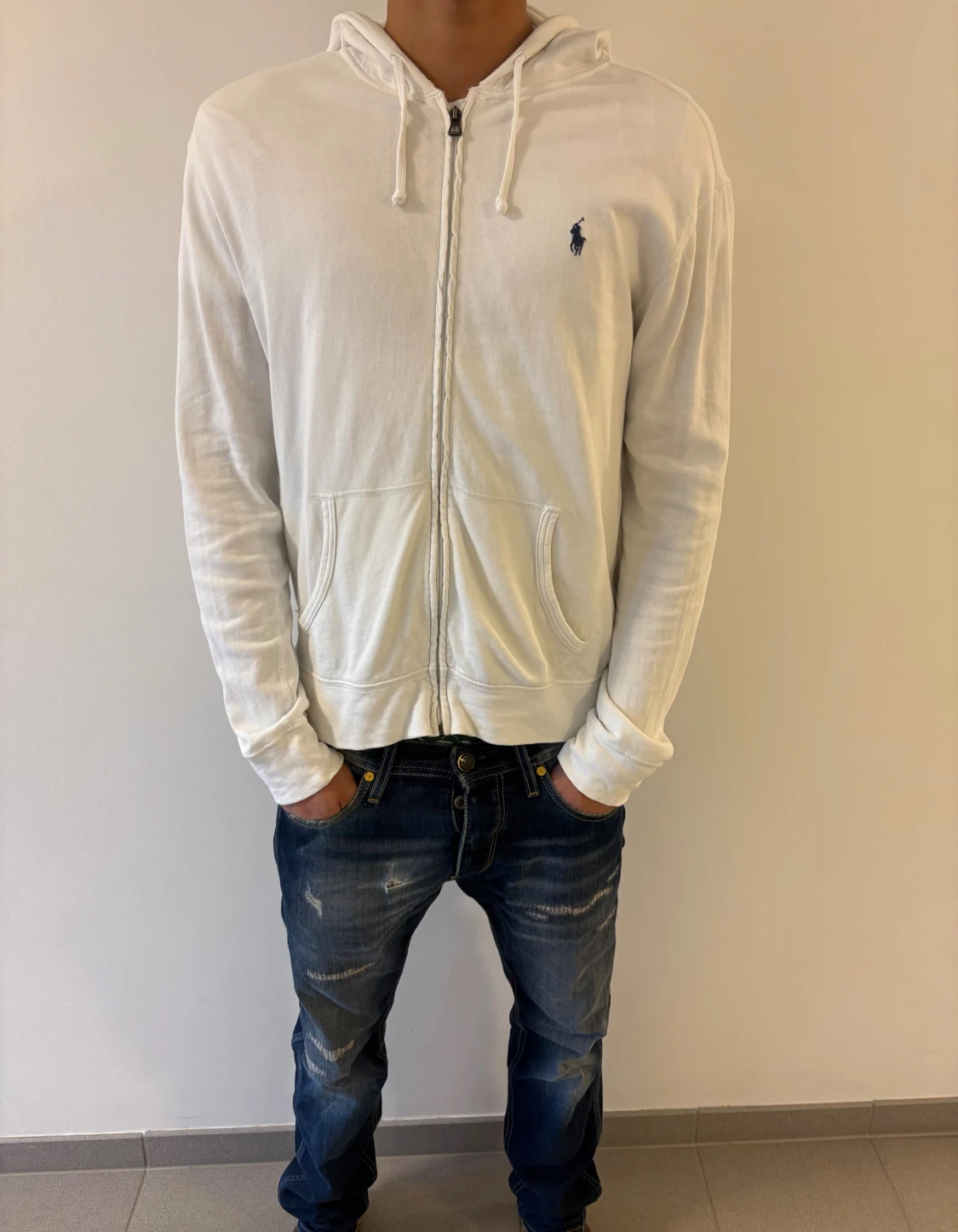 Vit hoodie från Ralph Lauren