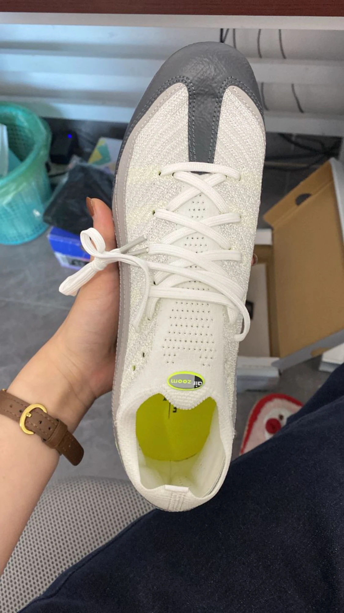 Nike Air fotbollsskor vit/grå - 1