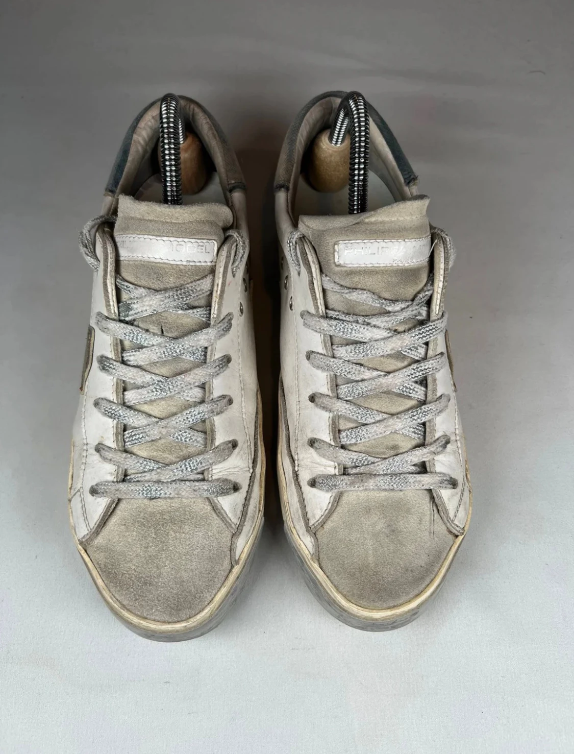 Philippe Model vita sneakers i skinn - 1