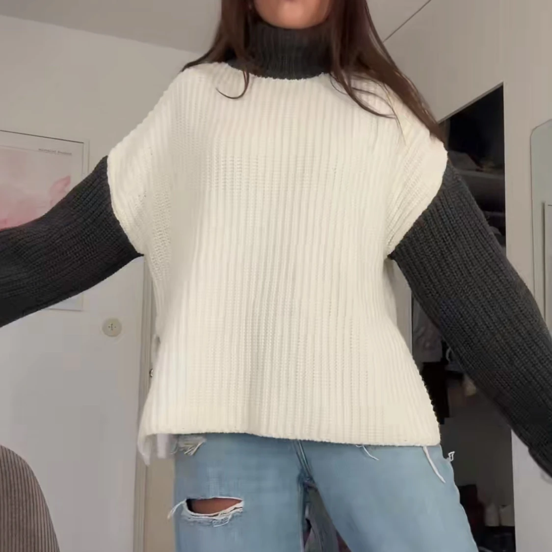 Vit och grå polotröja från NA-KD - 1