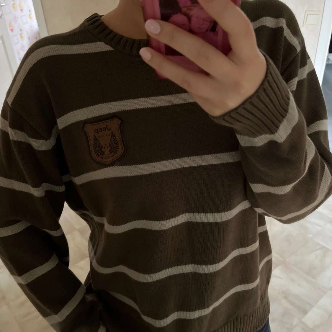 randig stickad tröja - 1