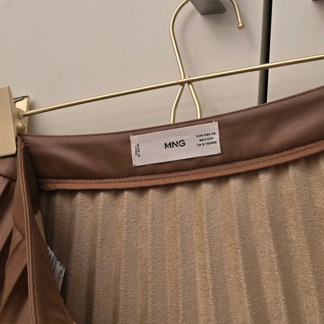 Mango Brun läderkjol i PU - 3