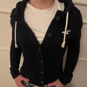 Hollister hoodie - En otroligt fet vintage hollister hoodie/ cardigan som har galet snygg logga samt text på armen!!!                   Pris kan diskuteras!