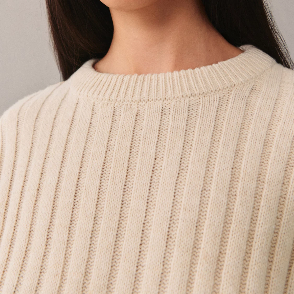 Ribbstickad tröja - 1