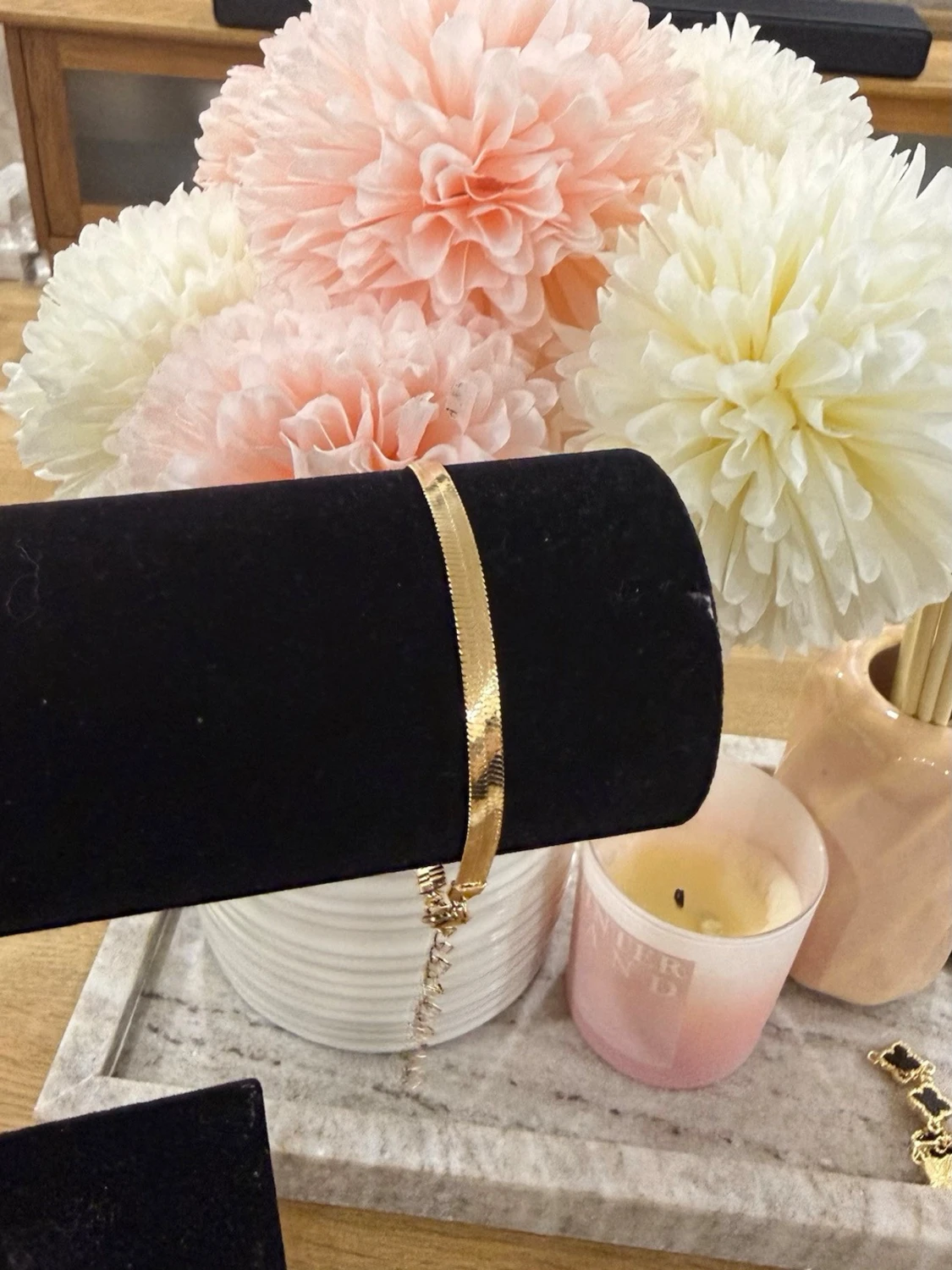 Guldigt platt armband - 1