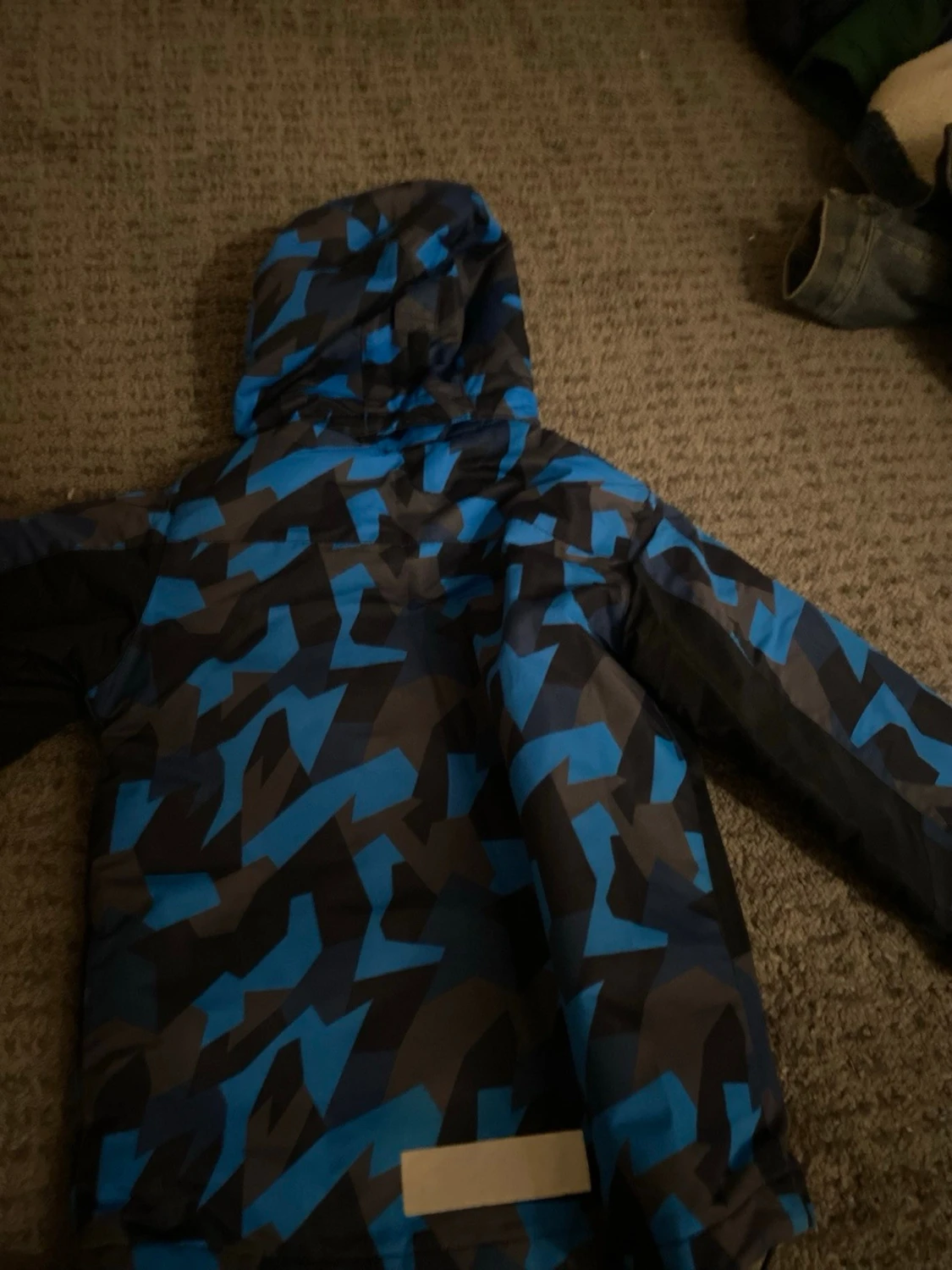 Blåmönstrad vindjacka med huva - 2