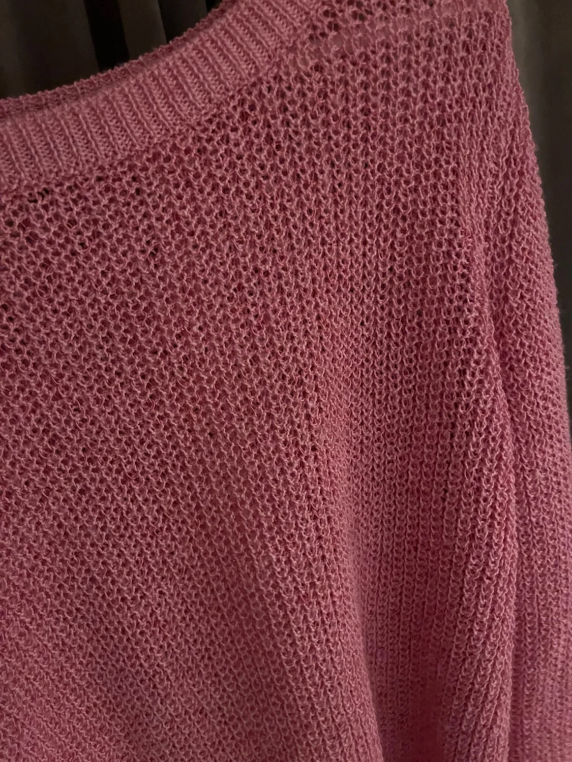 Rosa stickad tröja med rund hals💞💞 - 2