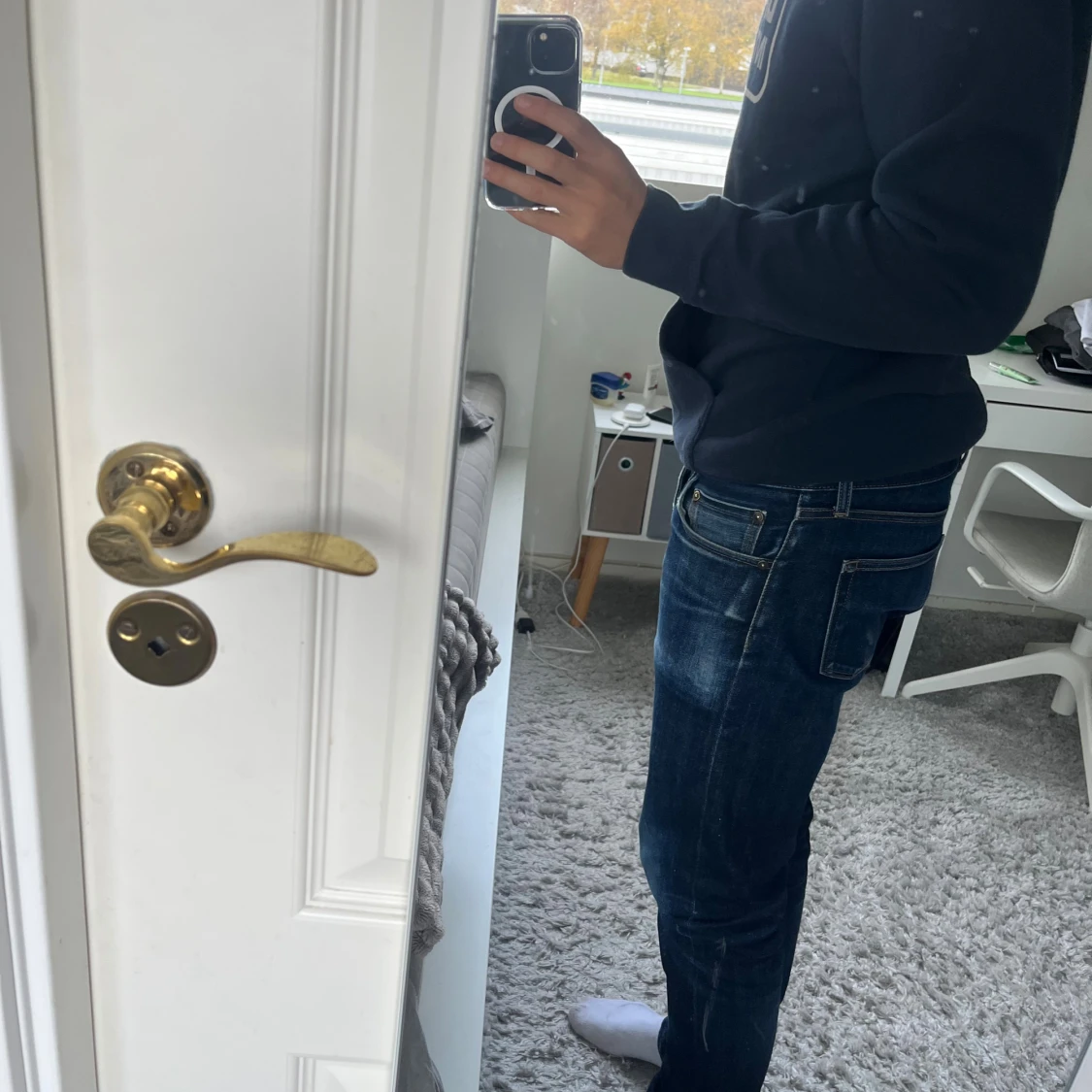 Mörkblå hoodie från Barbour International - 2