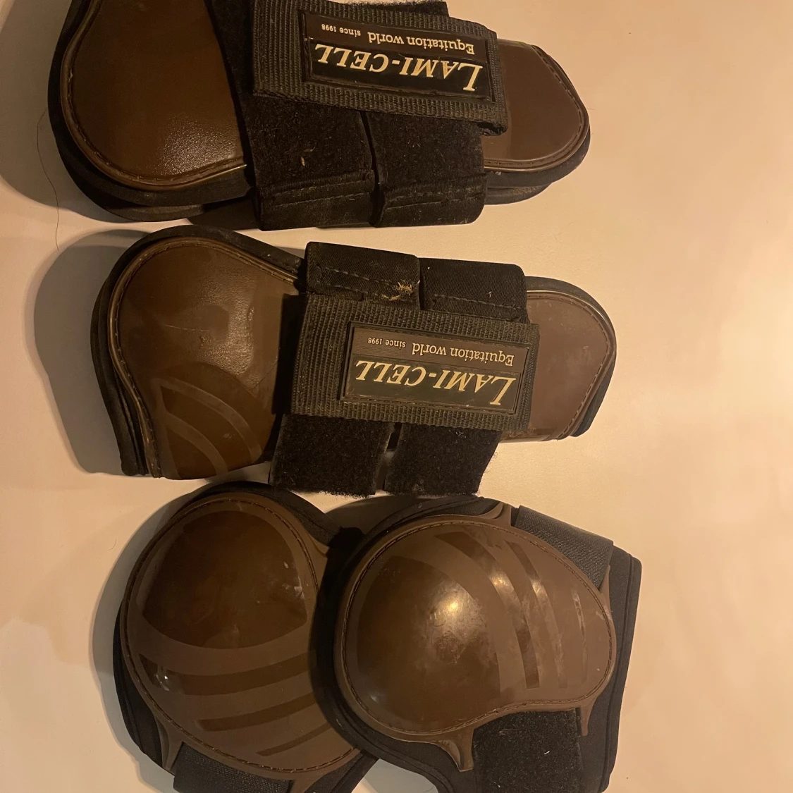 Bruna Lami-Cell ridstövlar med kardborre - 2