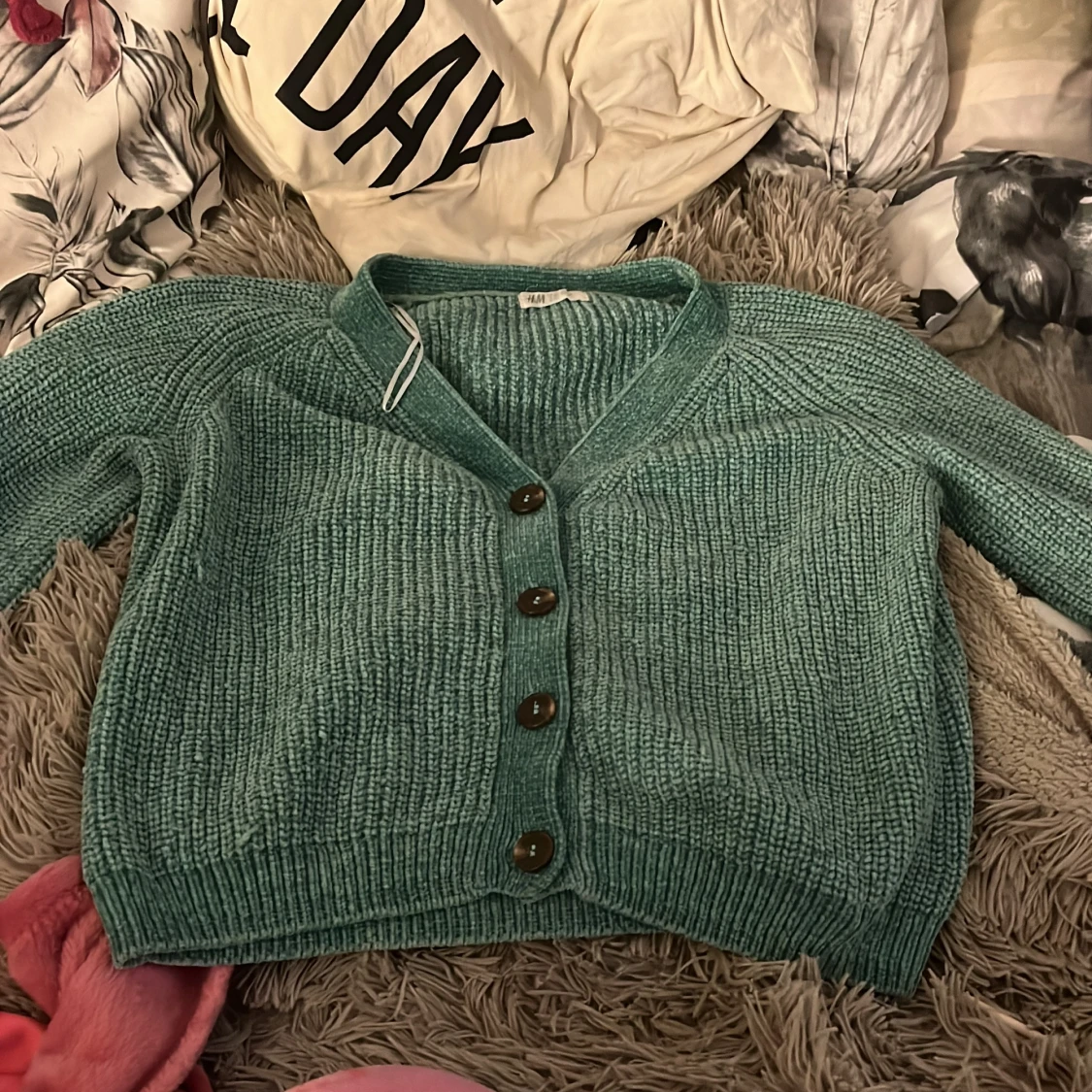 Grön stickad kofta från H&M