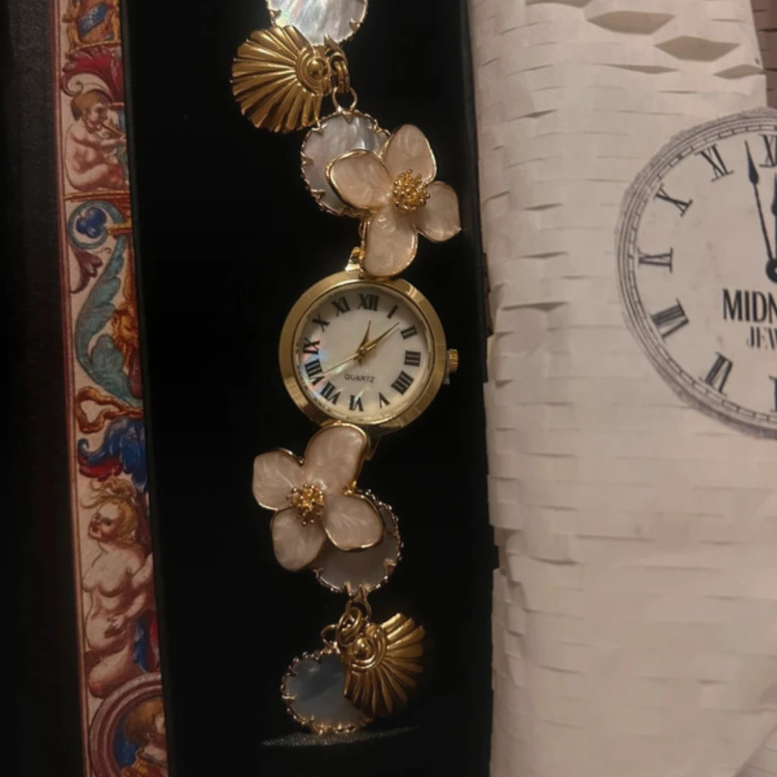 Vintage guldfärgad armbandsklocka - 1