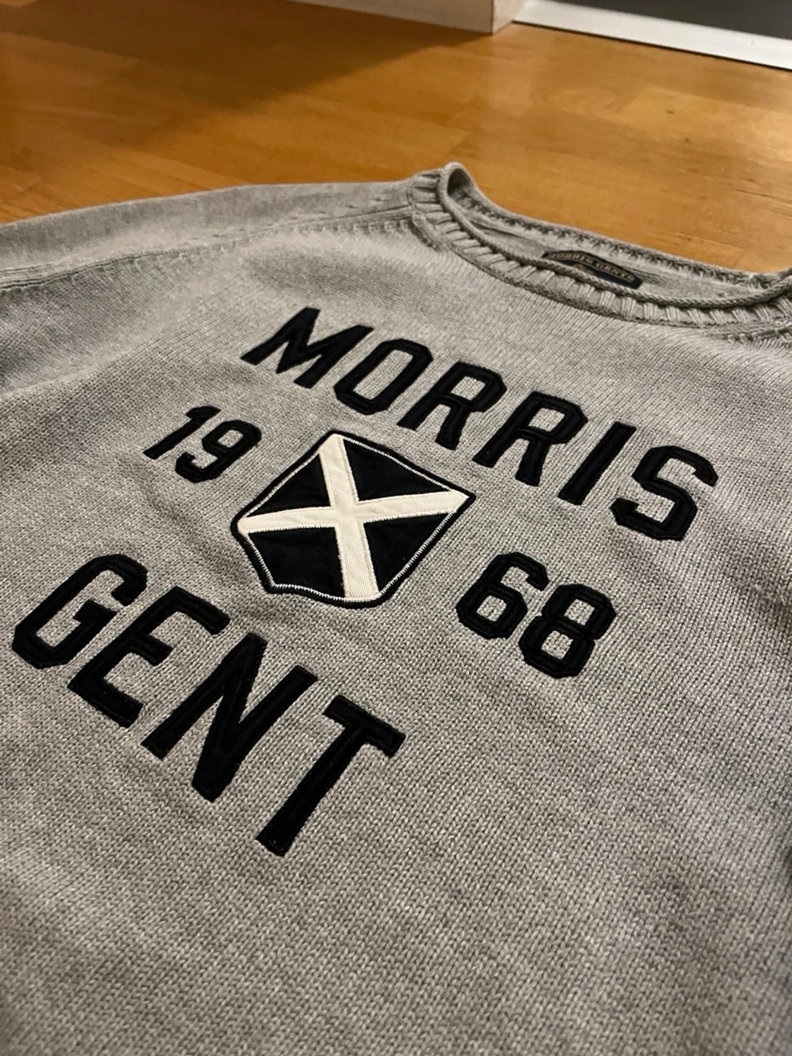 Grå stickad tröja Morris Gents M - 1