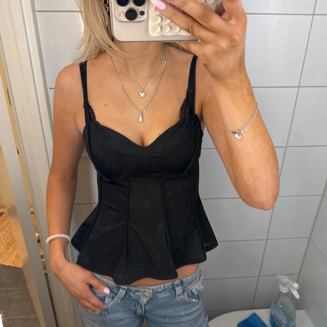 Svart korsett-topp - 4