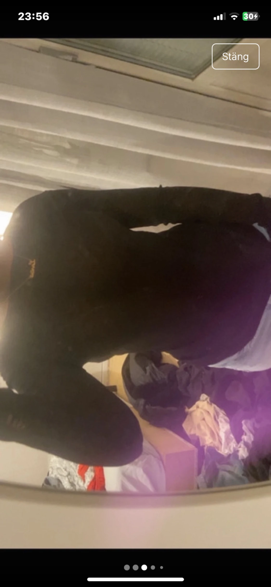 Svart långärmad mesh topp