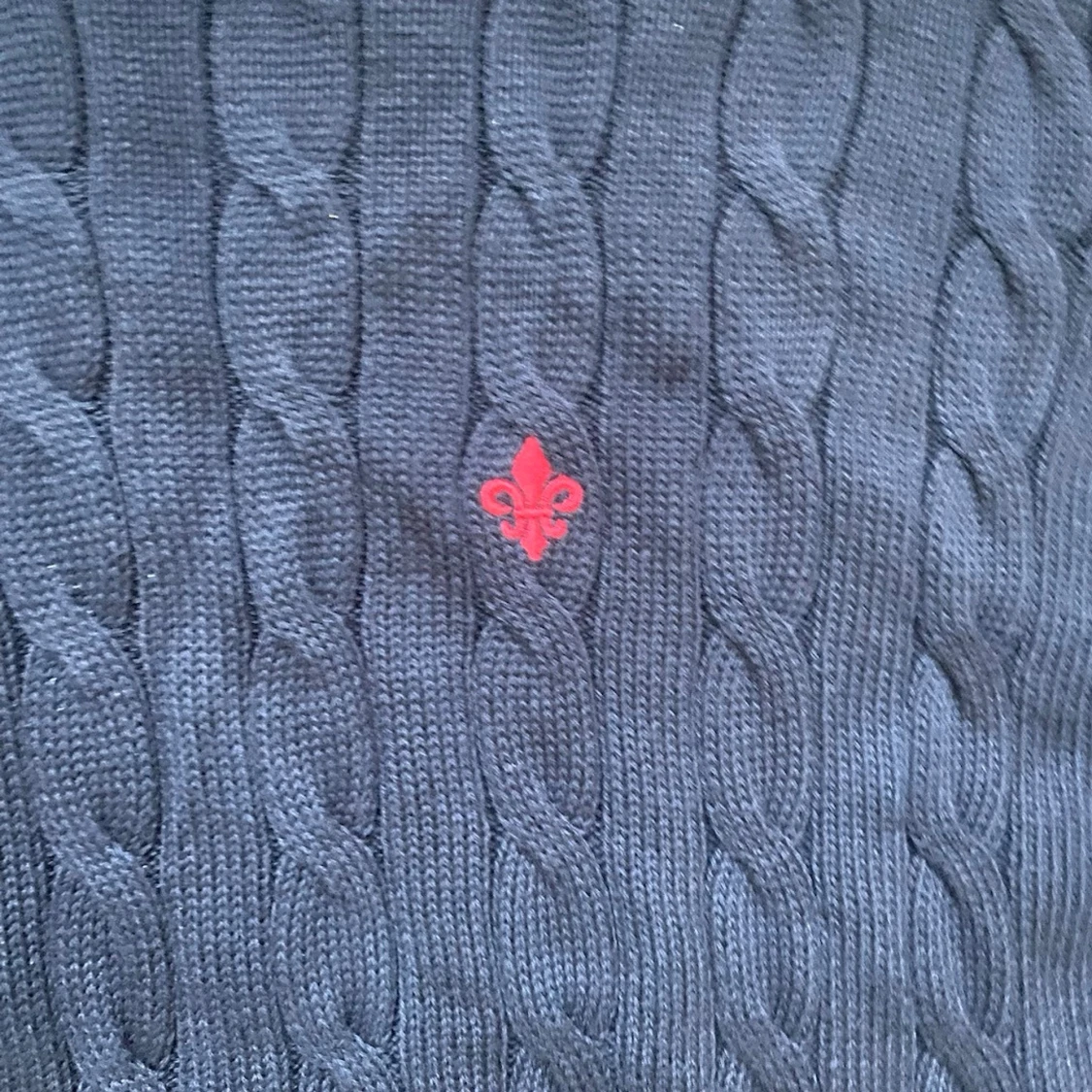 Mörkblå Kabelstickad Morris tröja  - 2