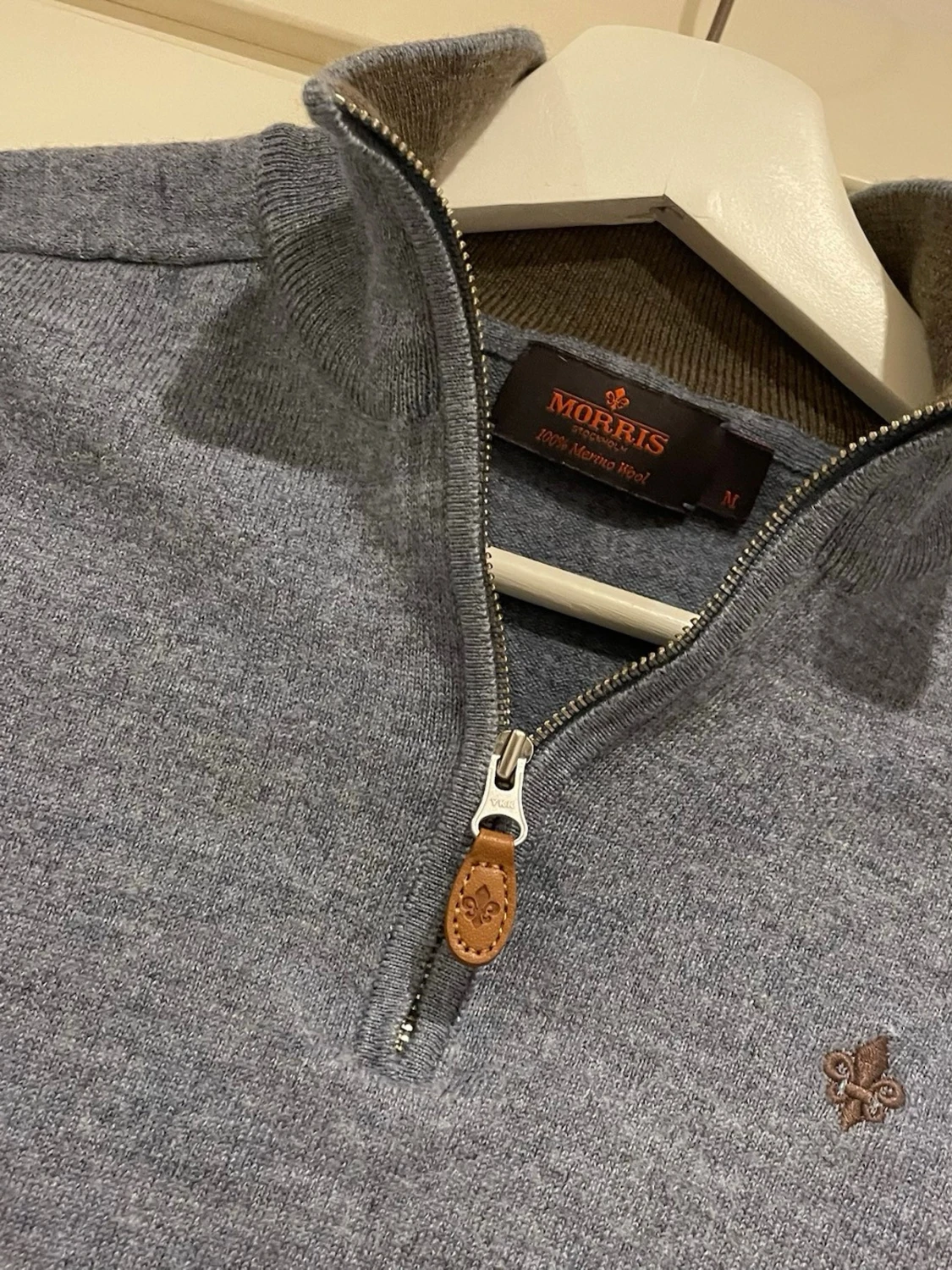 Ljusblå stickad tröja från Morris - 1