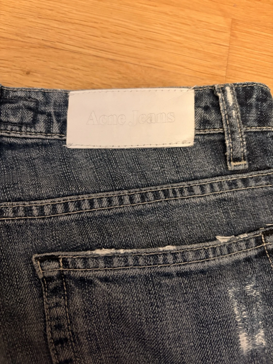 ACNE Blå raka jeans med låg midja - 3