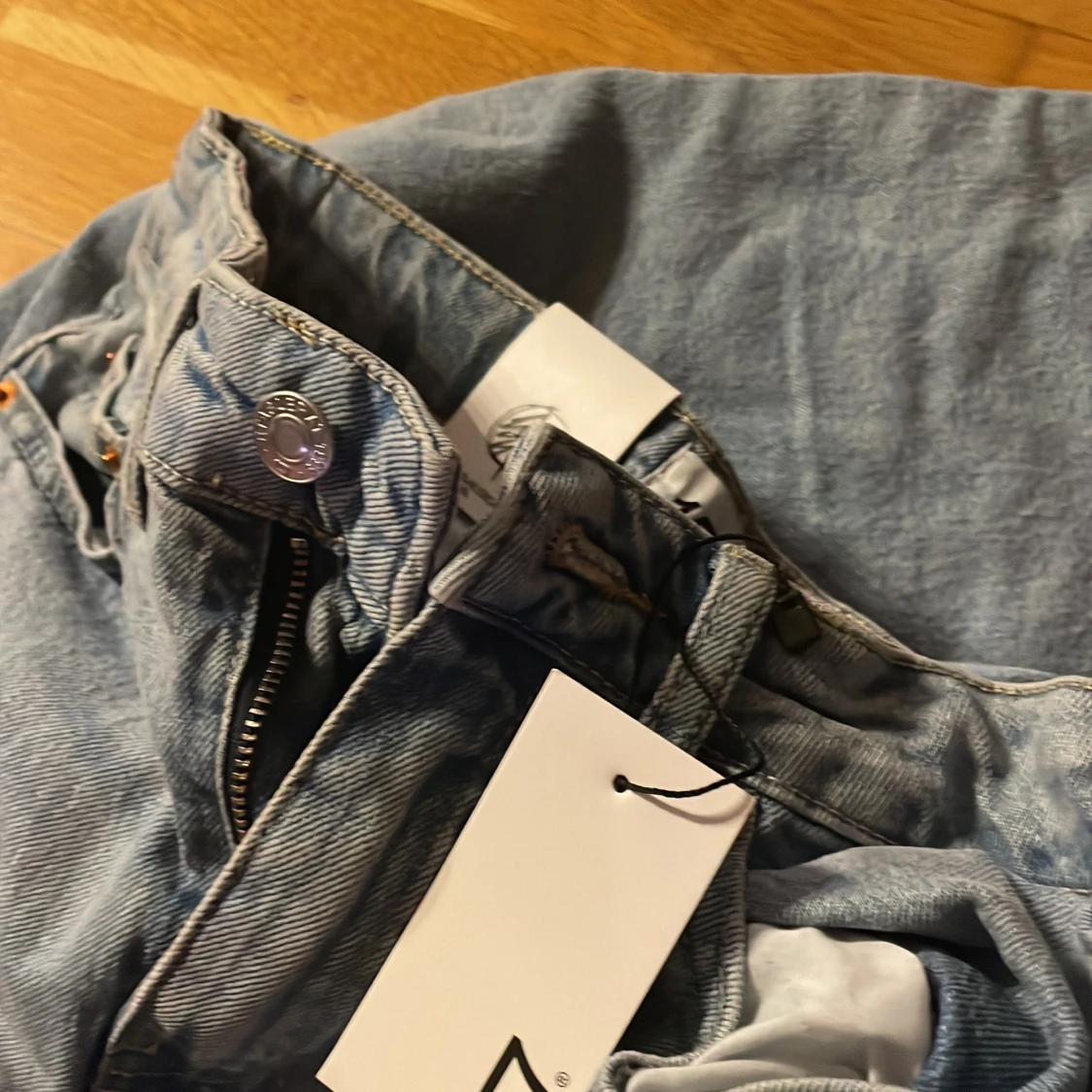 Wide ljusblå jeans från 157 - 3