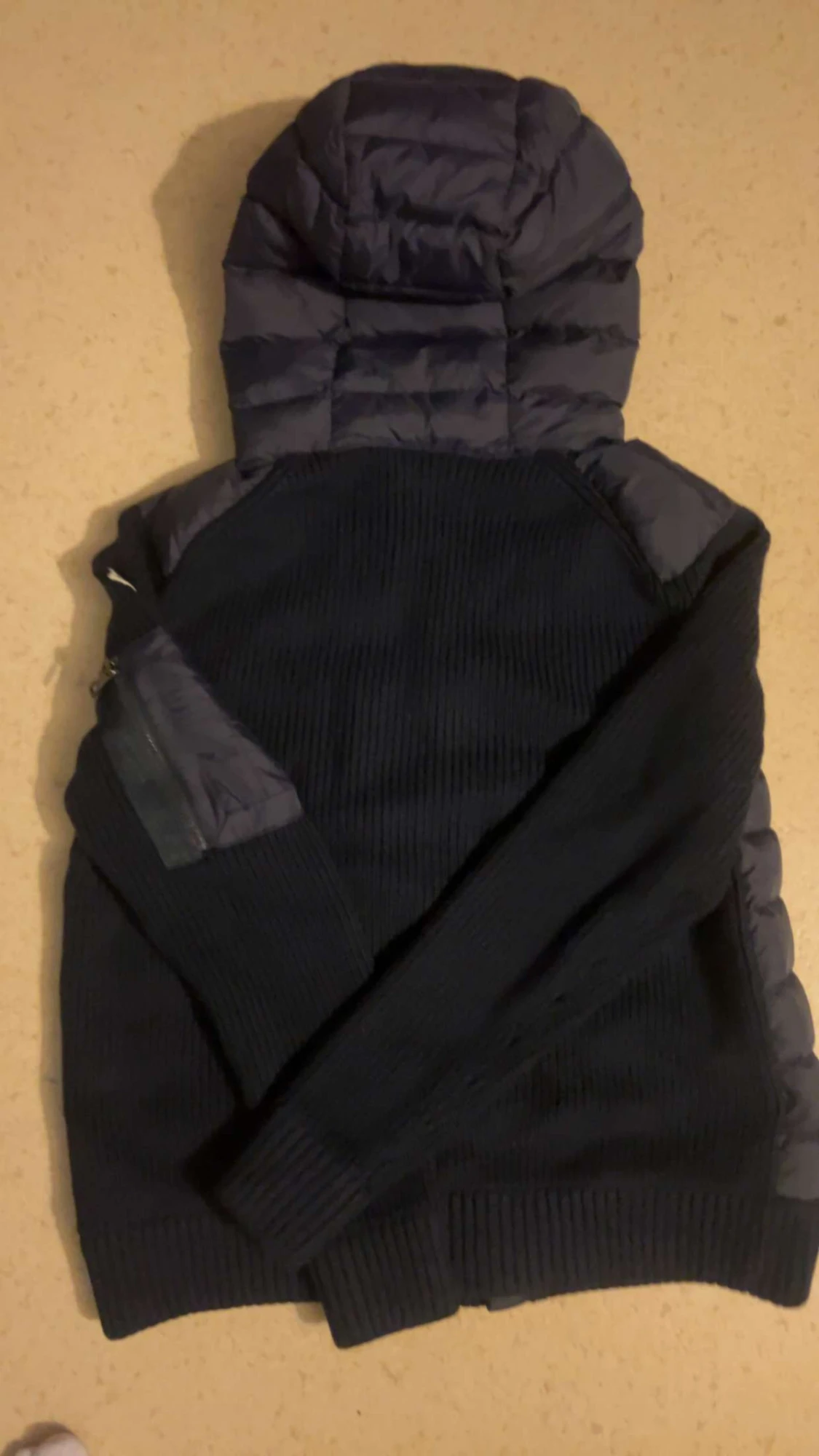 Mörkblå Moncler cardigan med huva - 3