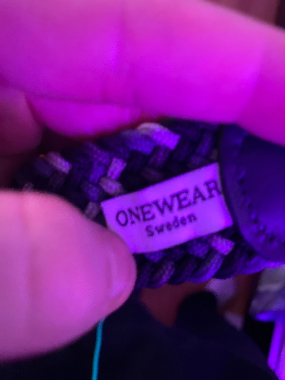 Blått och grått flätat bälte Onewear - 2