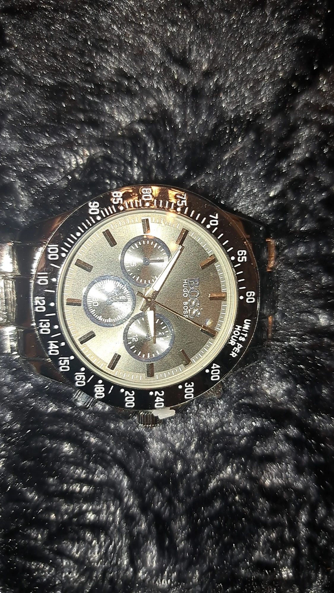 Silverfärgad Hugo Boss kronografklocka - 1