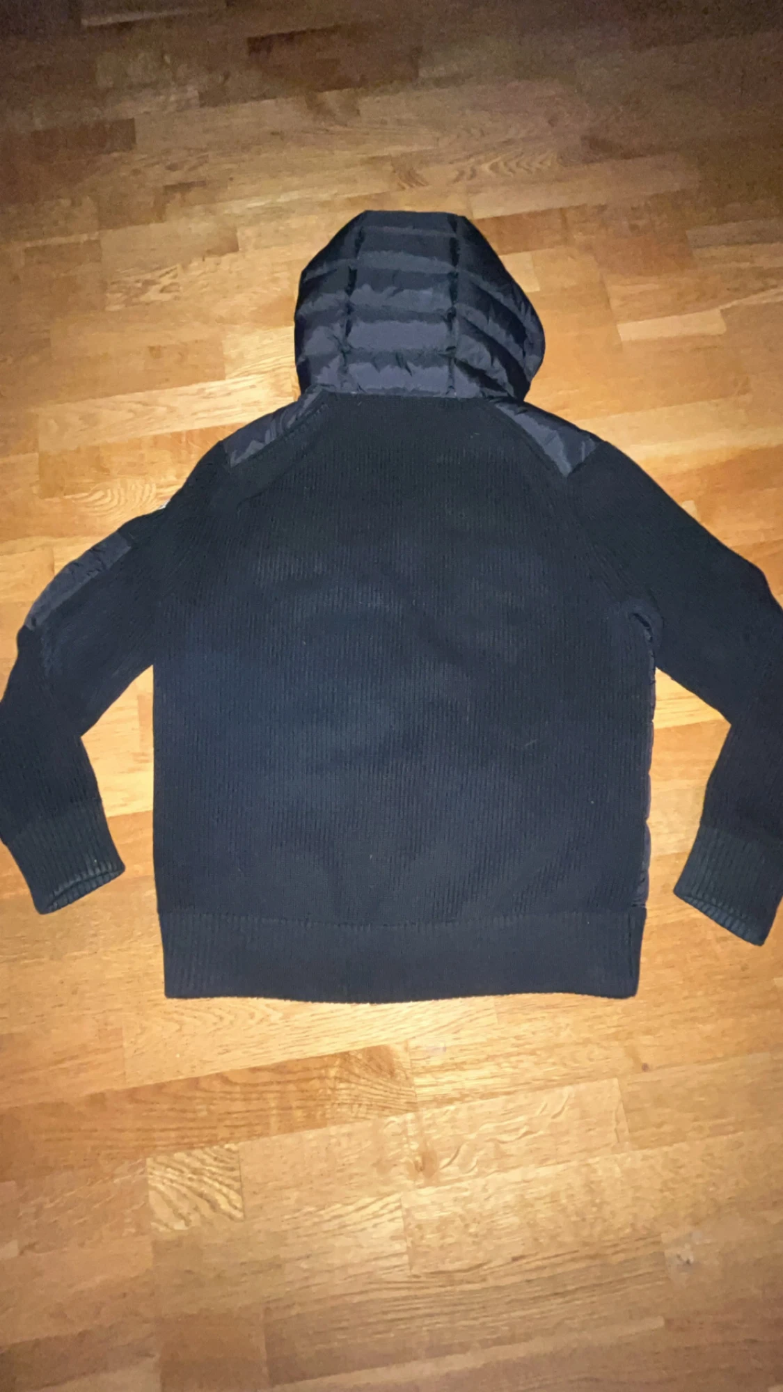 Svart Moncler cardigan dunjacka med huva - 1