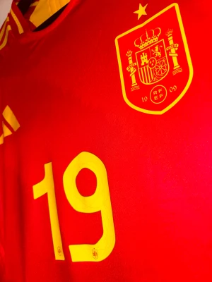 Spanien Lamine Yamal matchtröja Adidas - Säljer en Spanien hemma fotbollströja från, nummer 19 och Lamine Yamal på ryggen. Perfekt för dig som älskar fotboll och landslaget. Skriv gärna vid fundering