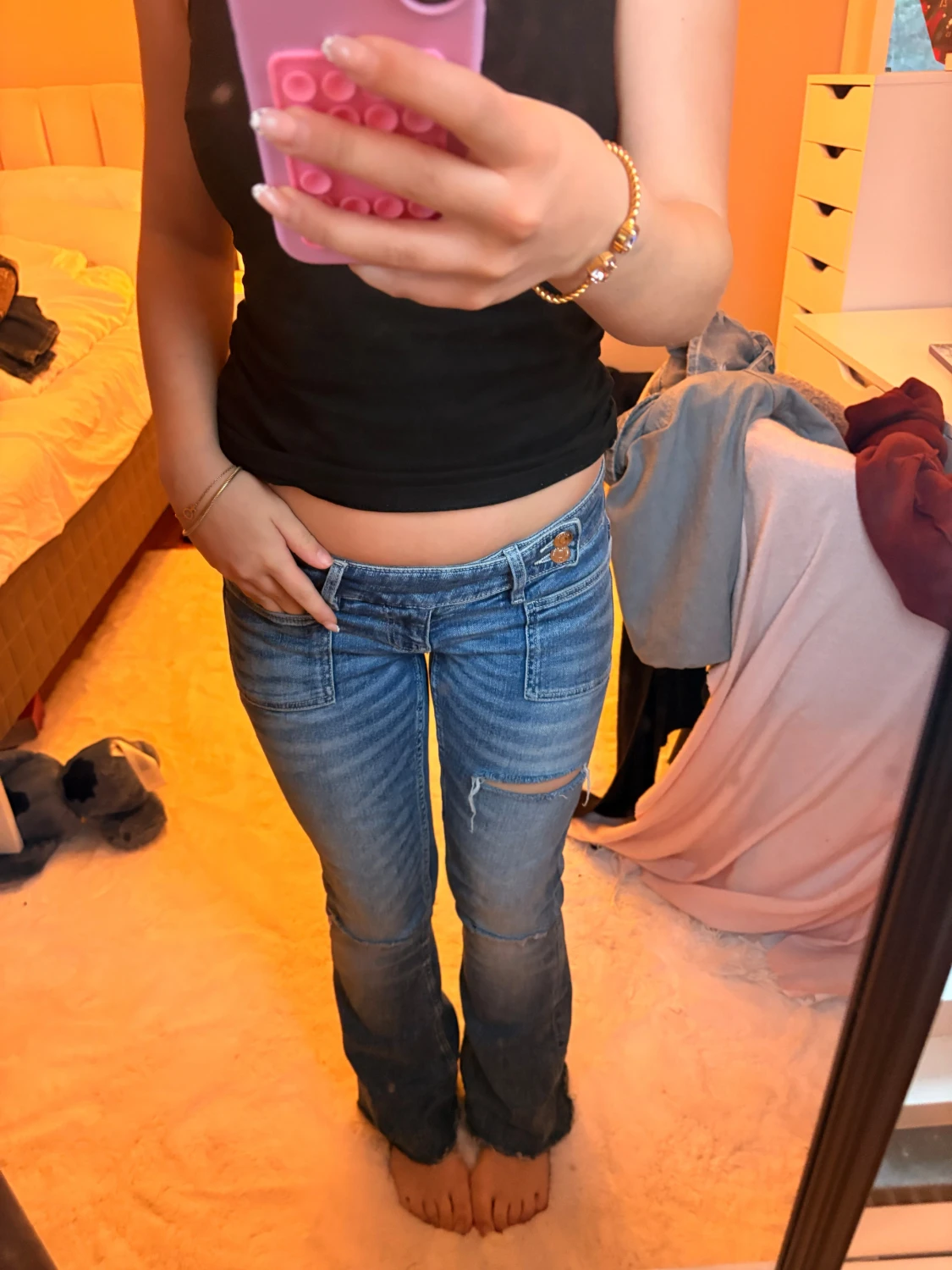 Gina Tricot 14+ pleated flare jeans