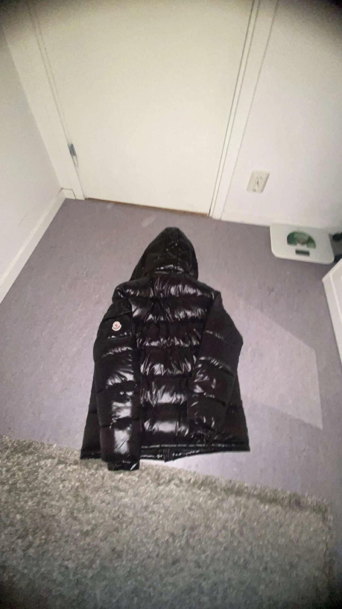 Svart Moncler pufferjacka med huva - 2