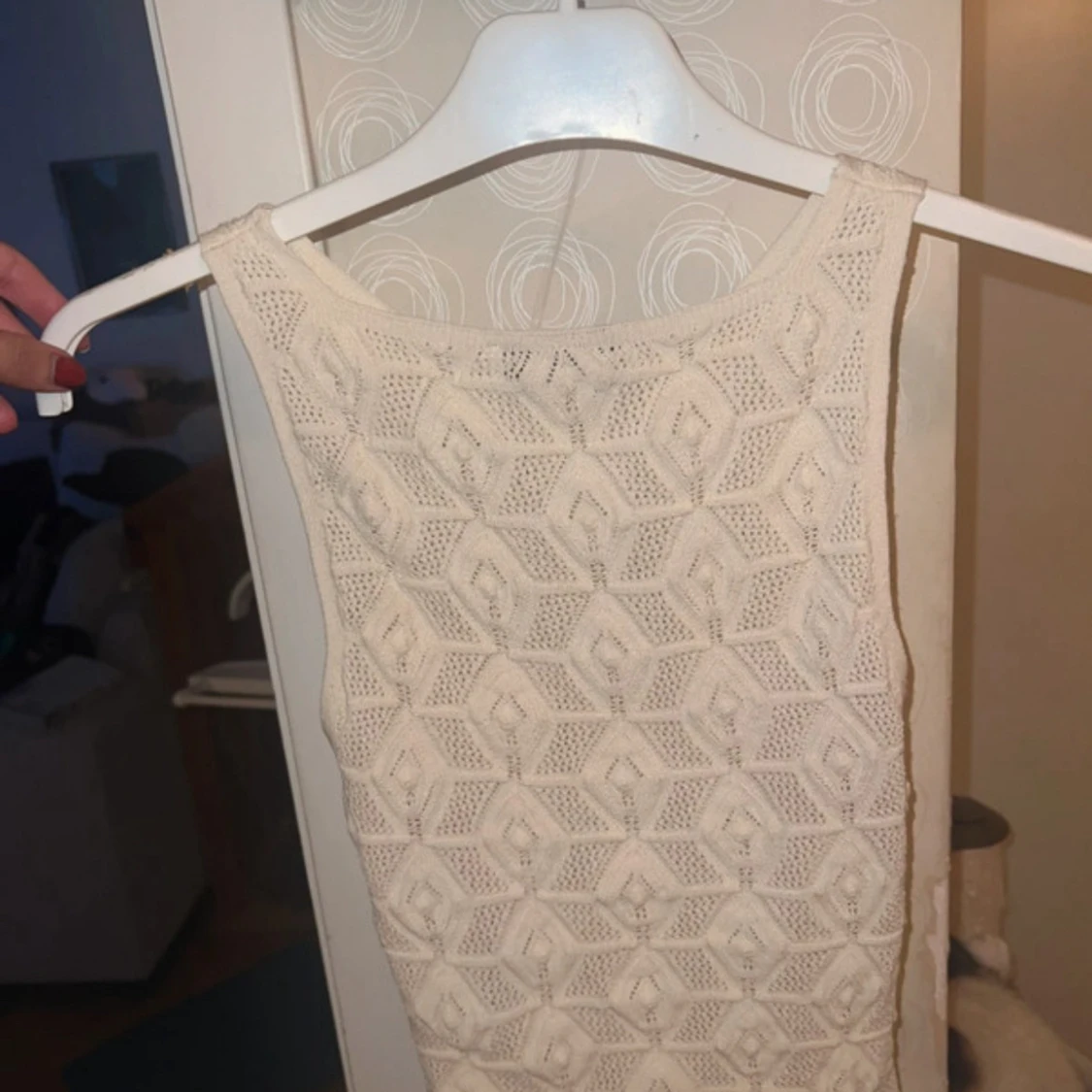 Cremefärgad stickad linnetopp från Zara - 1