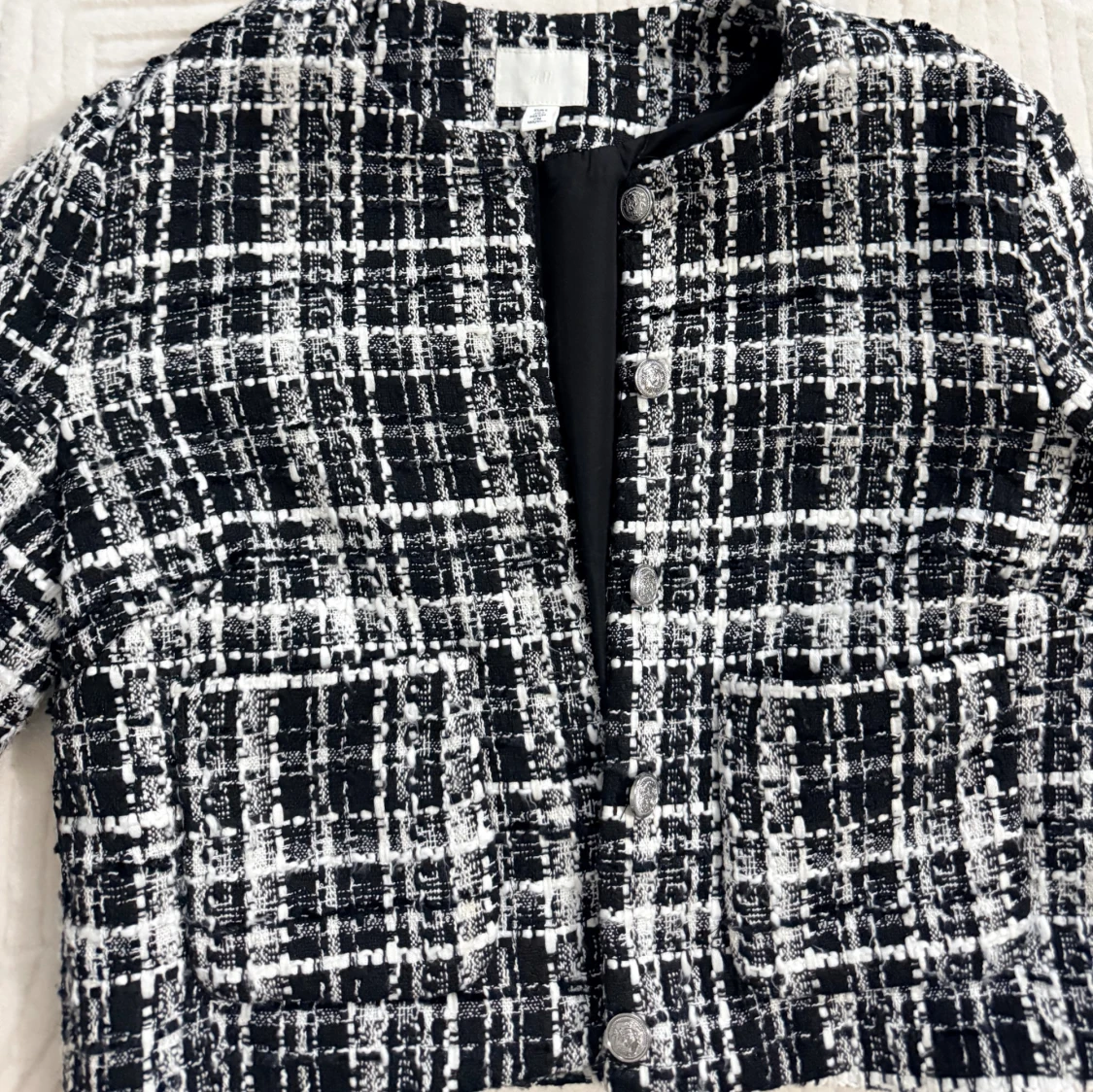 Svartvit rutig kavaj från H&M