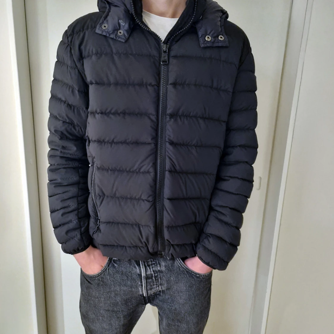 Svart Colmar pufferjacka med huva - 1