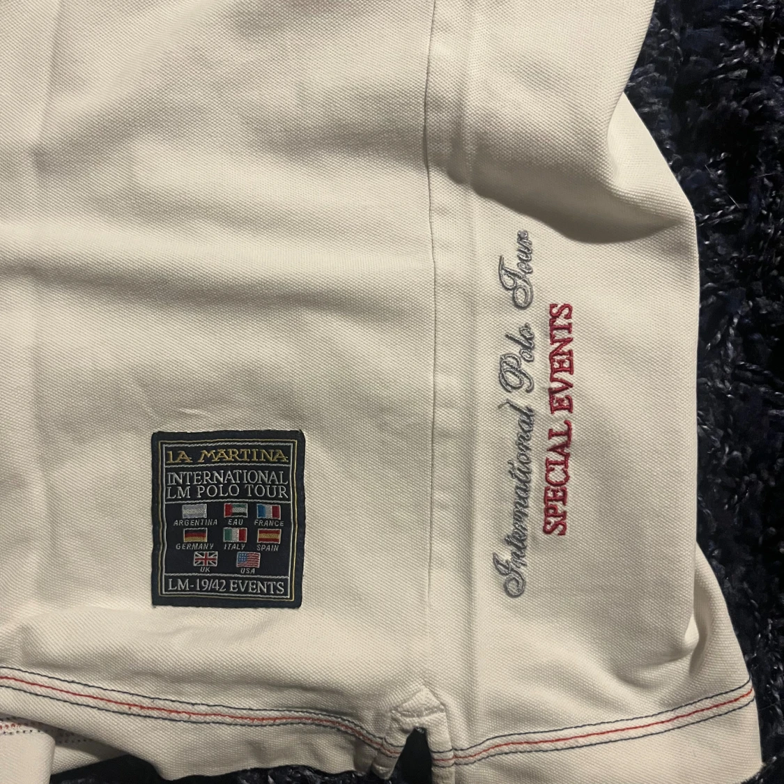 Vit piké från La Martina med brodyr - 2