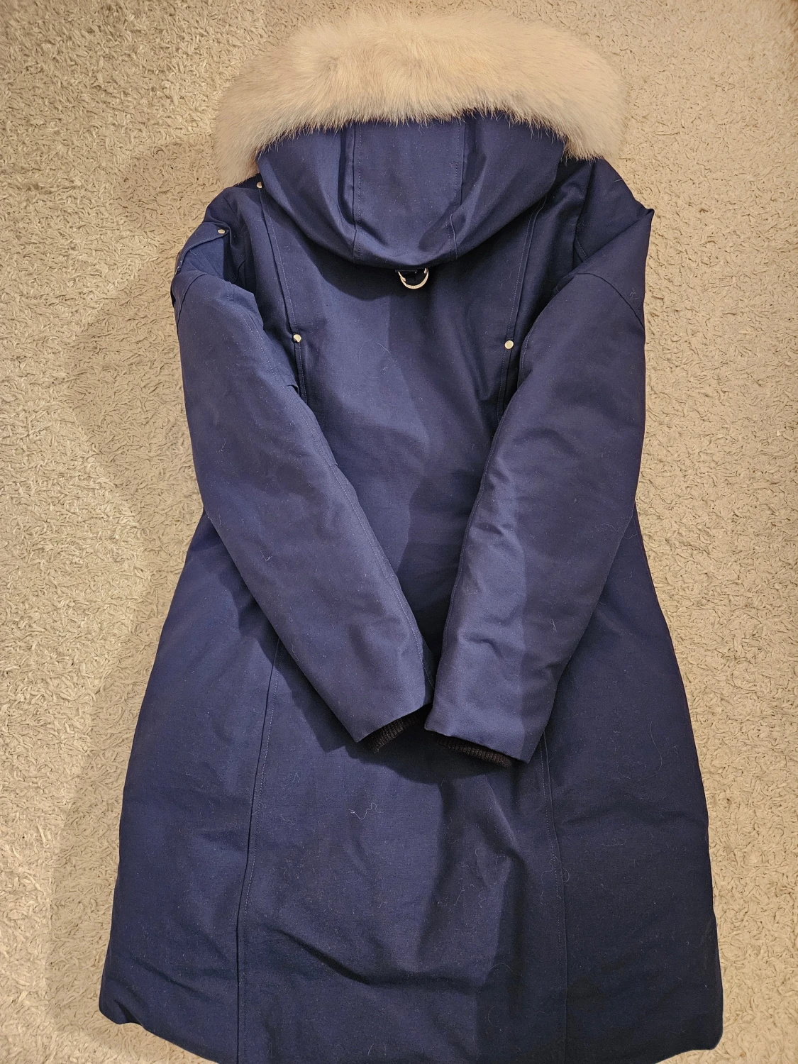 Blå Moose Knuckles dunjacka med päls - 1