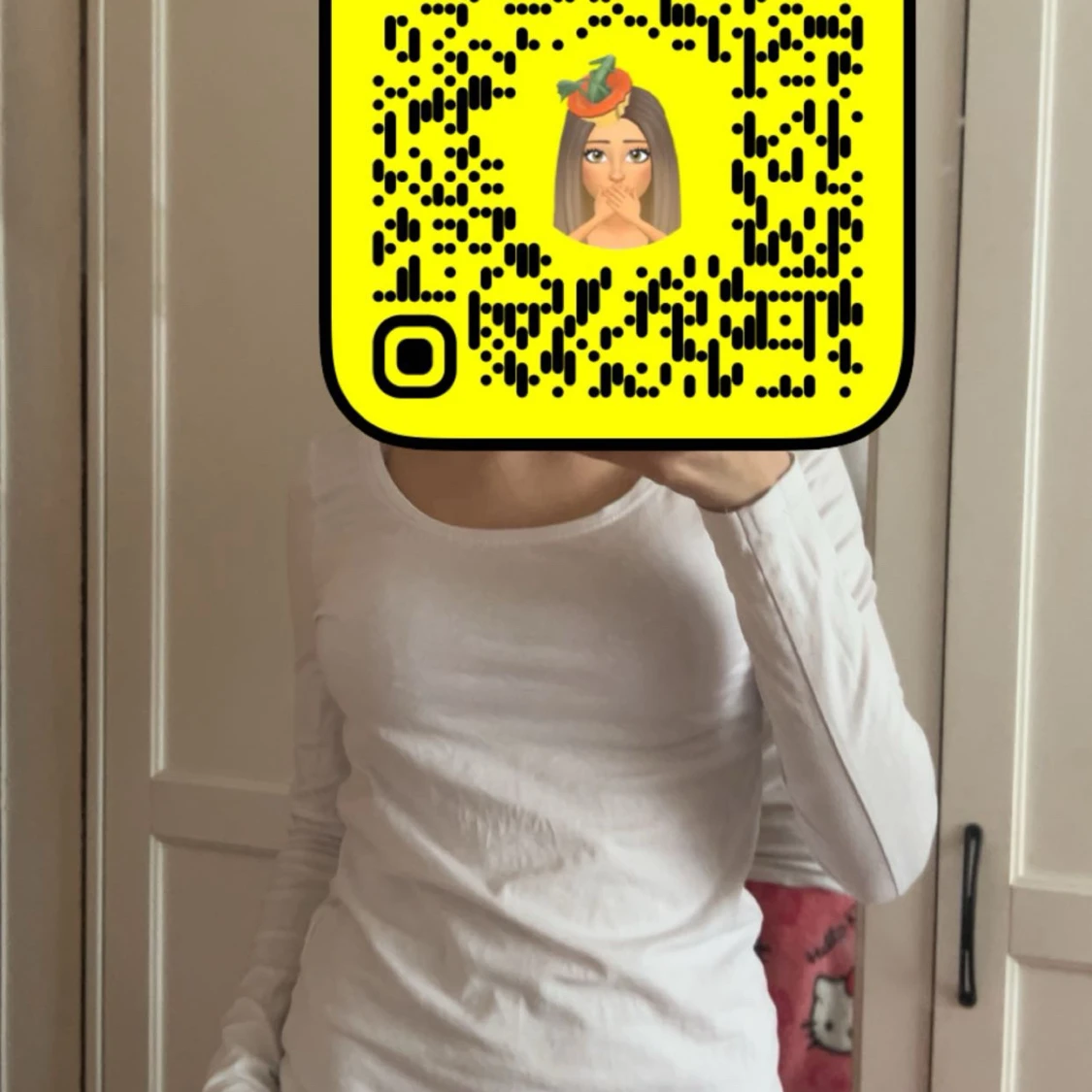 Vit långärmad topp i bomull