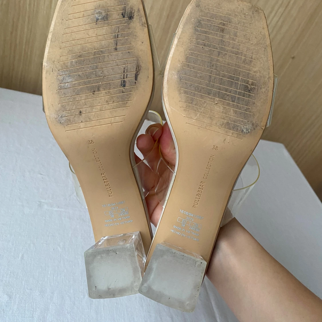 Beiga sandaler med transparent klack 38 - 3