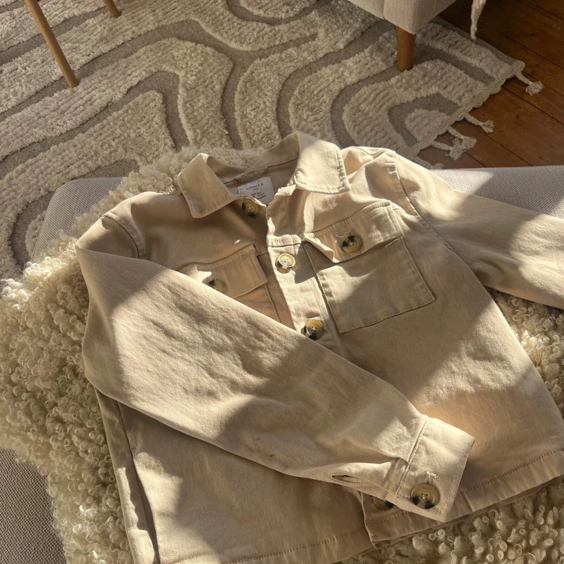 Beige jeansjacka från Lindex, stl 164 - 2