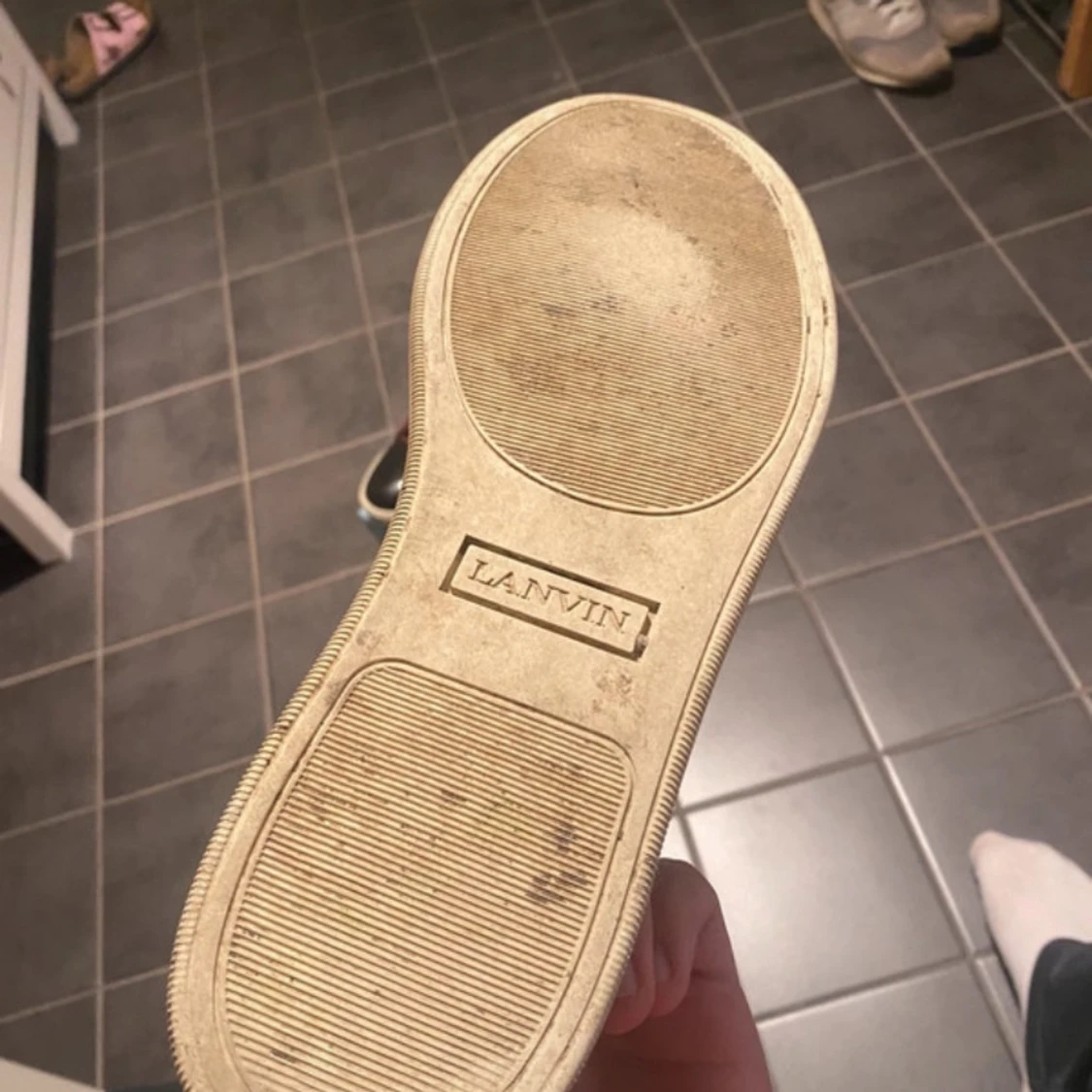 Lanvin sneakers i vinröd mocka - 2