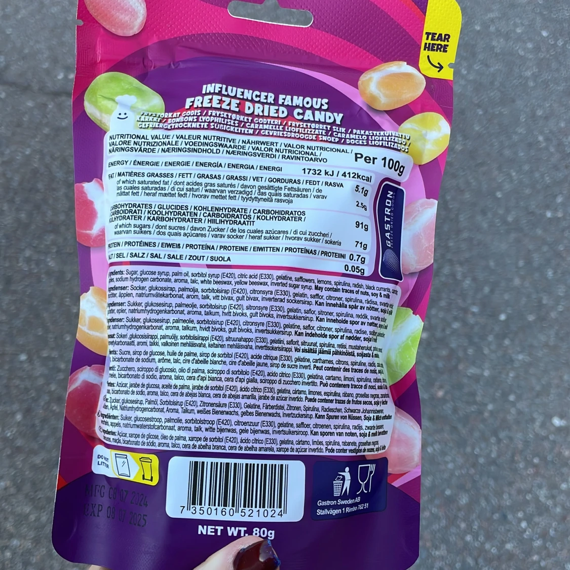 Rimbies Freeze Dried Candy Tangy Mixed Fruit Blast - 91