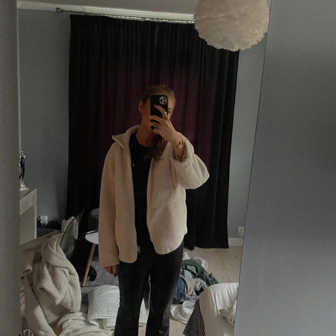 Beige teddyjacka från H&M  - 92